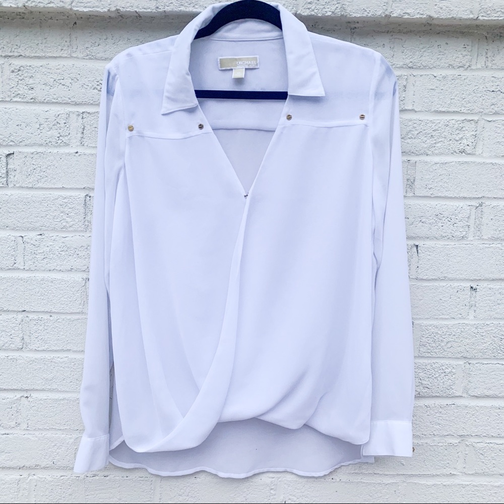 **SOLD** MICHAEL KORS Sheer Collared Blouse